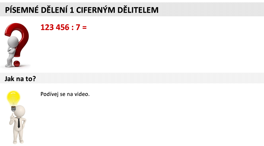 deleni pisemne 1 cifernym delitelem